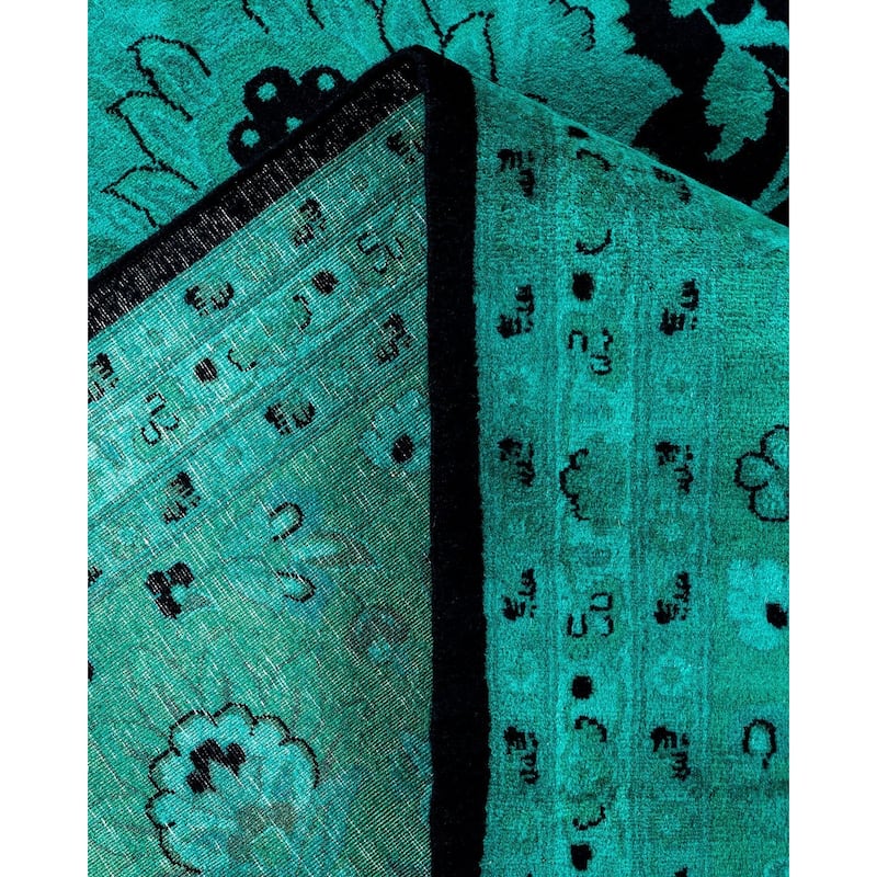 Fine Vibrance, One-of-a-Kind Hand-Knotted Area Rug - Black, 9' 0" x 12' 1" - 9' 0" x 12' 1"