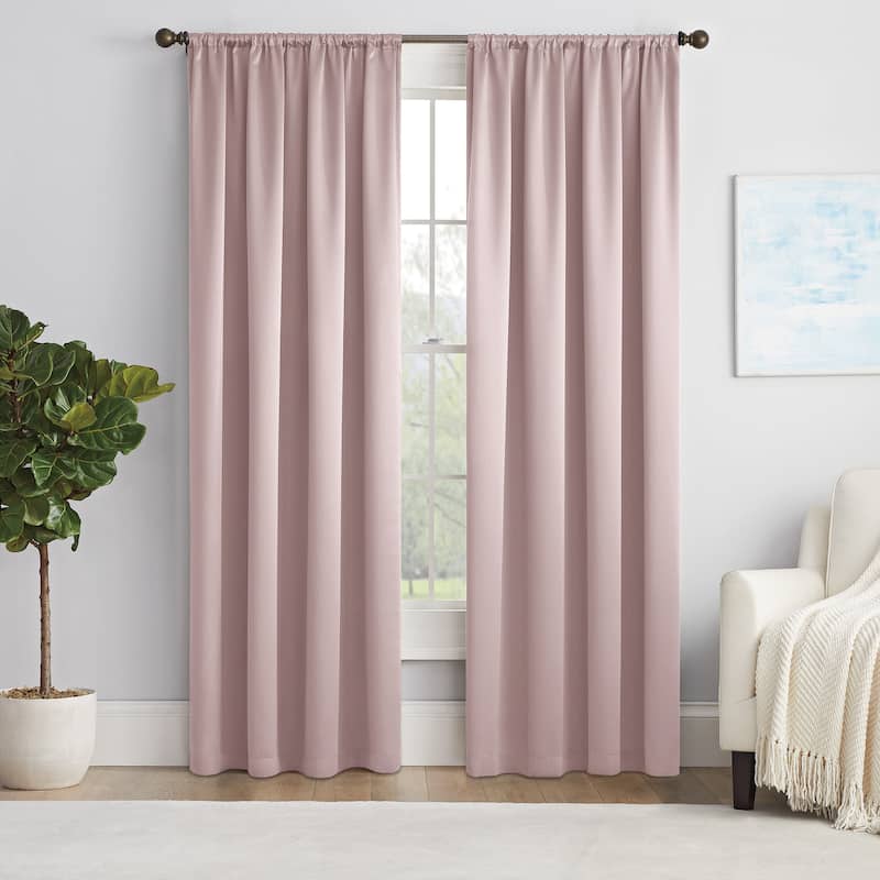 Eclipse Solid Thermapanel Room Darkening Rod Pocket Curtain Panel - 54x54 - Blush