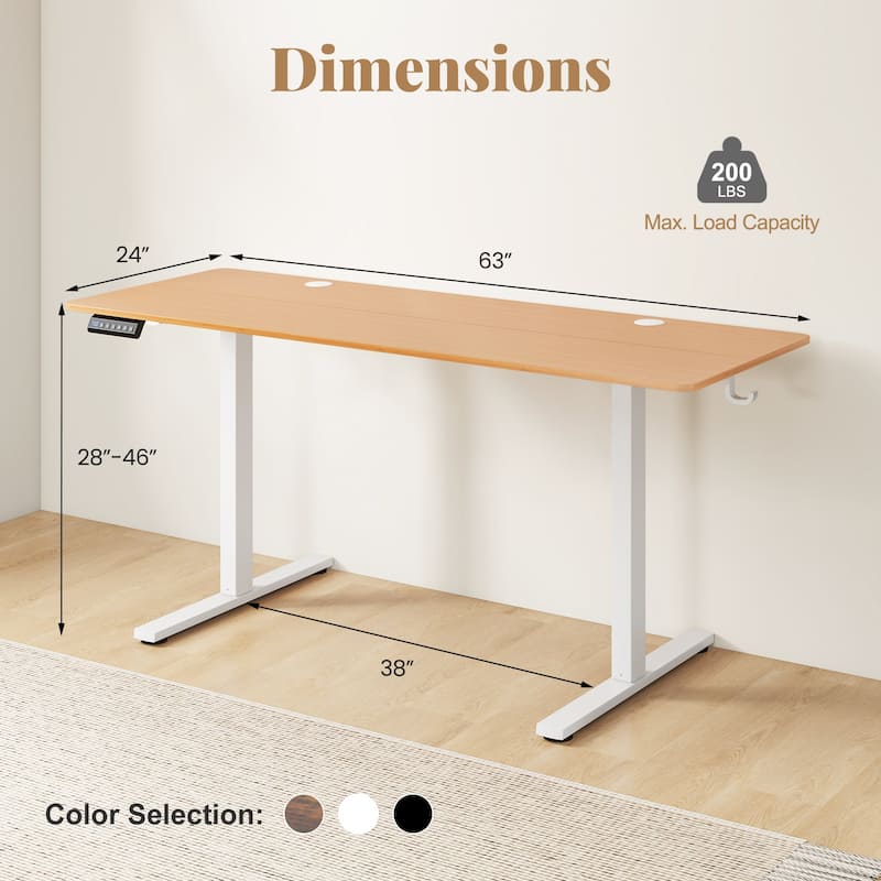 Electric Standing Desk with Memory Heights and Cable Management