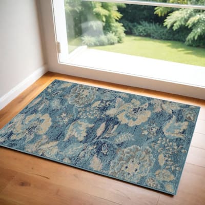 HomeRootsFloral Transitional Rectangle Area Rug - 48' X '24' X '0.5