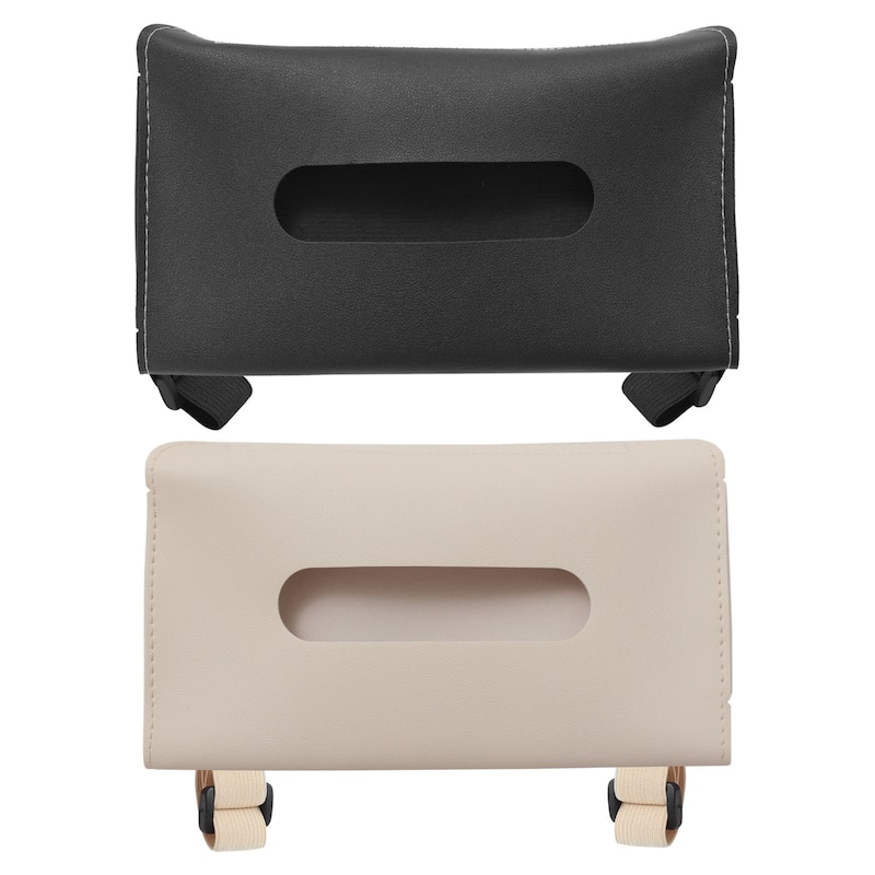 Car Tissue Holder Set, 2 Pcs Napkin Dispenser with Elastic Strap - 23.5x13x2cm