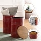 preview thumbnail 40 of 71, Glitzhome Industrial Farmhouse Round Storage Side Tables (Set of 2)