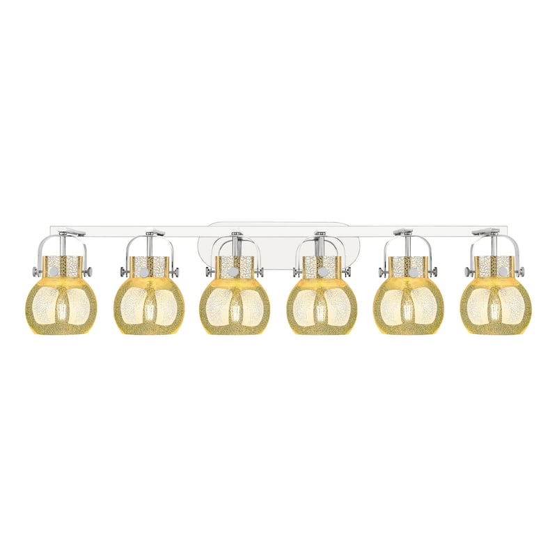 Innovations Lighting 423-6W-10-46 Pilaster II Sphere Vanity Pilaster - Polished Nickel / Mercury