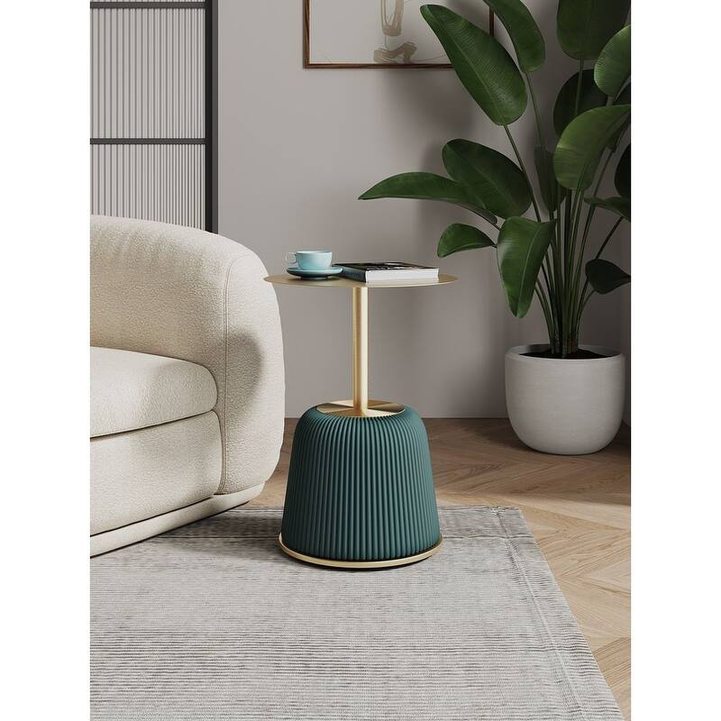 Manhattan Comfort Modern Anderson 1.0 Upholstered End Table - Green