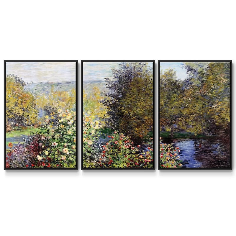 The Corner of the Garden at Montgeron, 1876 - Multi Piece Framed Canvas