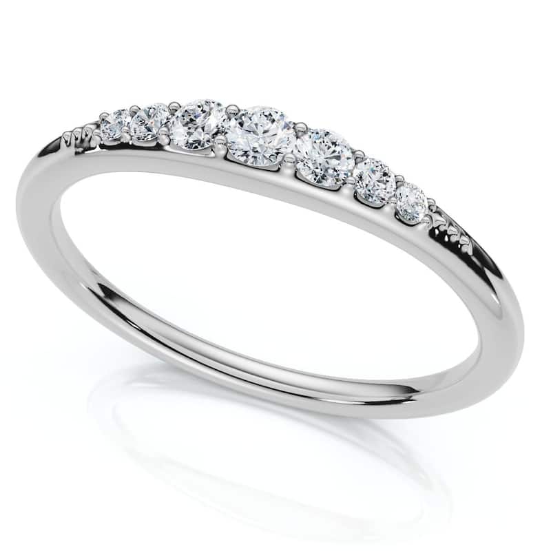 Bliss Diamond Stackable Graduated Diamond Anniversary Wedding Ring Gold or Pt Lab Grown