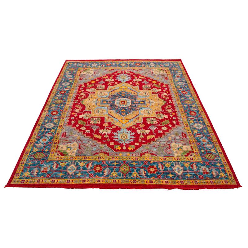 ECARPETGALLERY Hand-knotted Modern Oushak Red Wool Rug - 12' 2" x 15'