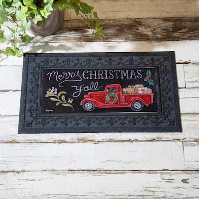 Merry Christmas Y'all Red Truck Sassafras Switch Mat