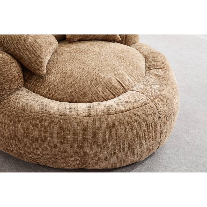 Bean Bag Lazy Sofa with Ultra Soft Chenille Cover,Round Bean Bag,Indoor & Outdoor
