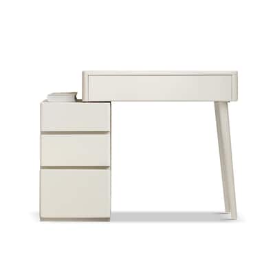 Christopher Knight Home - Claire Solid Wood Vanity Table with Storage Drawers and Matching Stool, Compact 80cm Design