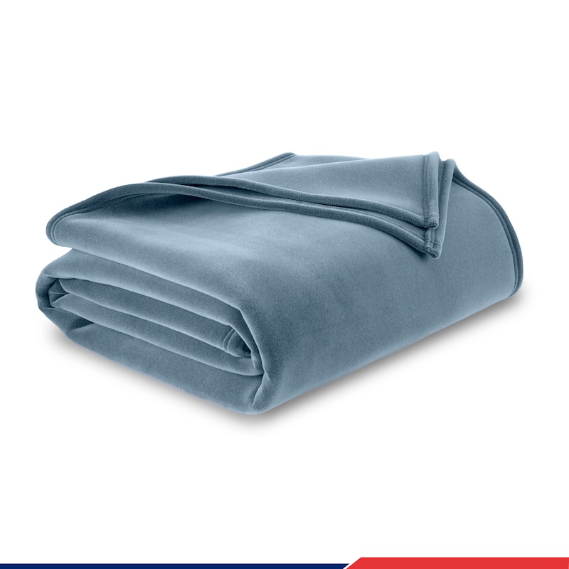 Vellux Original - Warm Durable Lightweight All Season Blanket - Full - Queen - Wedgewood Blue