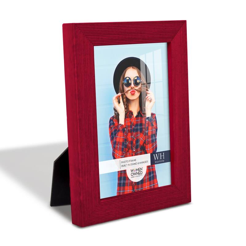 4 Piece Set Solid Wood Picture Frame - Red - 4x6