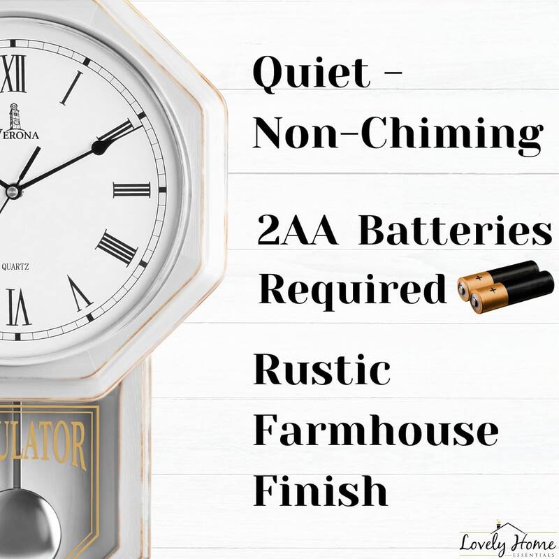 Pendulum Wall Clock Battery Operated for Living Room Decor On Sale