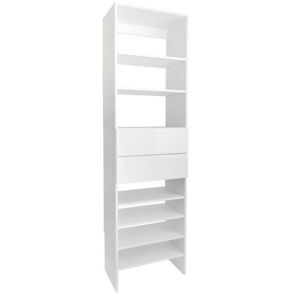 Shop Modular Closets 2 Drawer Wood Shelf Tower Closet Organizer