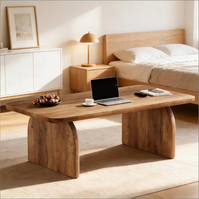 Modern Tea Table - Spacious Coffee and Computer Table - Brown