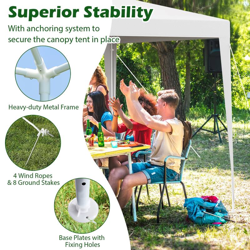 Gymax 10 FT X 10 FT Canopy Tent Heavy Duty Gazebo Shelter w/ Wind