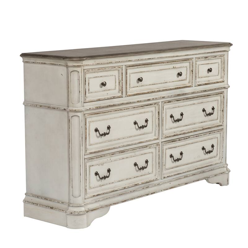 Liberty Furniture Magnolia Manor Upholstered Bed, Dresser & Mirror, Chest, Night Stand -California King, King or Queen