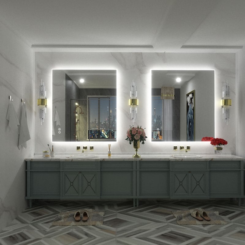 Frameless LED Backlit Anti-Fog Bathroom Vanity Mirror