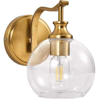 1-light bathroom light gold moun light metal wall light