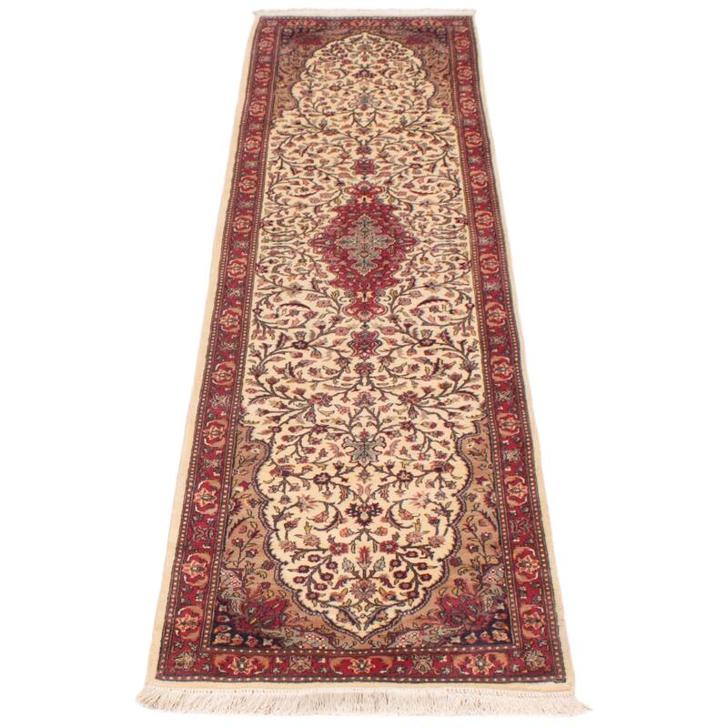 ECARPETGALLERY Hand-knotted Pako Persian 18 Of 20 Cream Wool Rug - 2'7 x 10'2