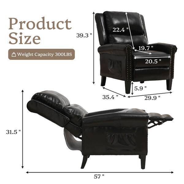 dimension image slide 5 of 6, HOMYKA Upholstered Chaise Lounge with Nail Trim for Living Room