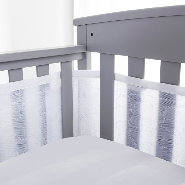 slide 2 of 12, BreathableBaby Breathable Mesh Liner for Full-Size Cribs, Sheer Deluxe 5mm Mesh (Size 4FS Covers 3 or 4 Sides)