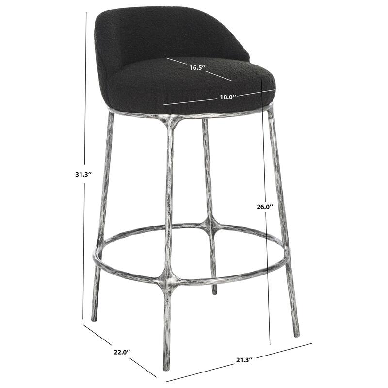 SAFAVIEH Couture Christl 31-inch Counter Stool (Fully Assembled) - 21.3 In. W x 22 In. D x 31.3 In. H - 21"Wx22"Dx31"H