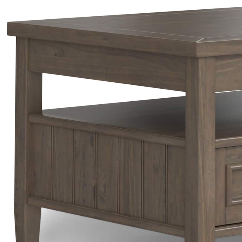 WYNDENHALL Rowan SOLID WOOD 48 inch Wide Rectangle Transitional Lift Top Coffee Table in Smoky Brown - 24"d x 48" w x 18"h