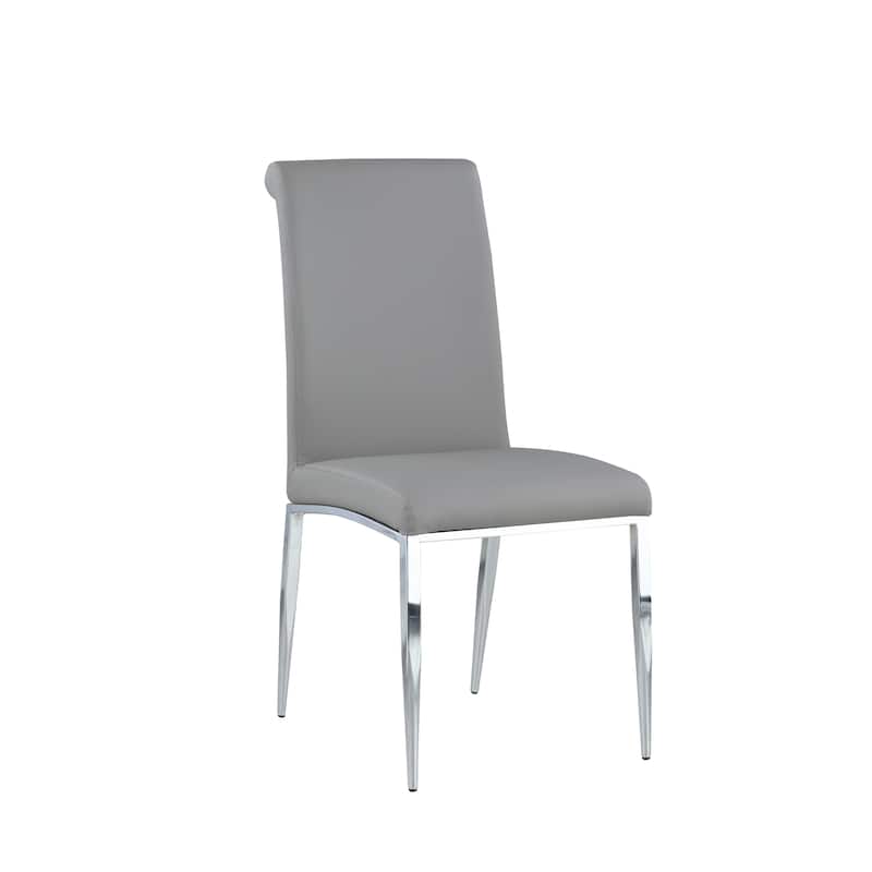 Somette Contemporary Upholstered Cantilever Side Chair, Set of 4 - Grey