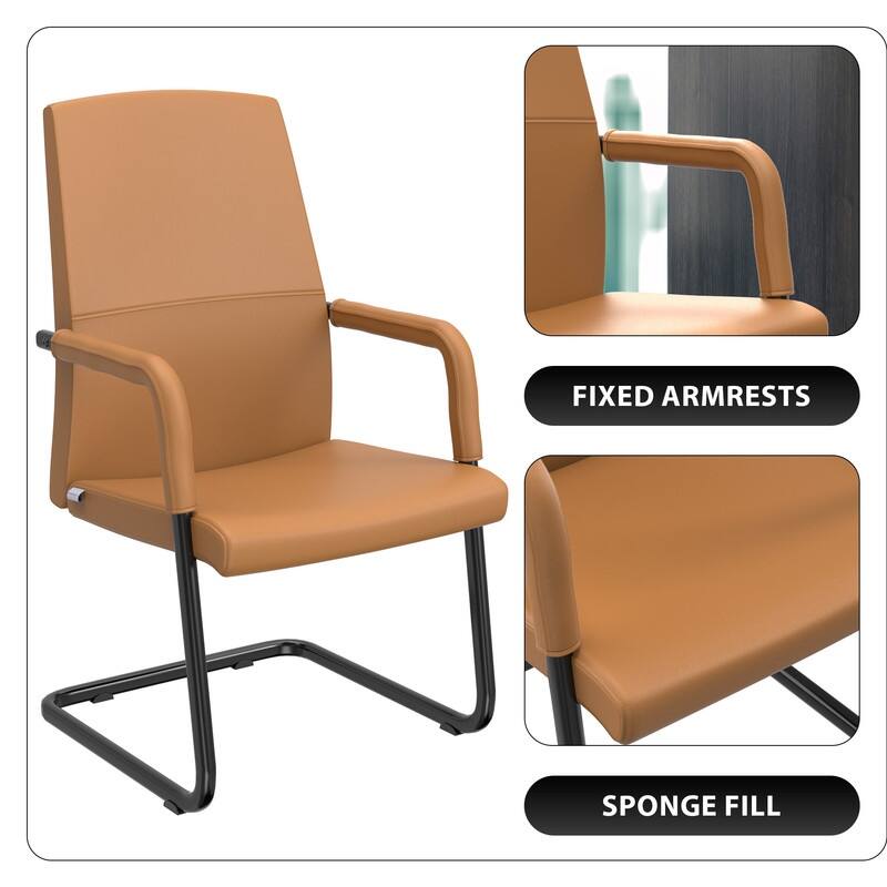 LeisureMod Evander Modern Faux Leather Office Chair with Aluminum Frame
