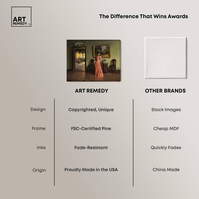 Woman and the Necklace Canvas by Art Remedy, Gallery Wrapped