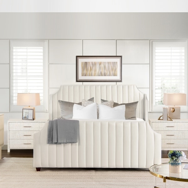 Channel tufted king bed discount