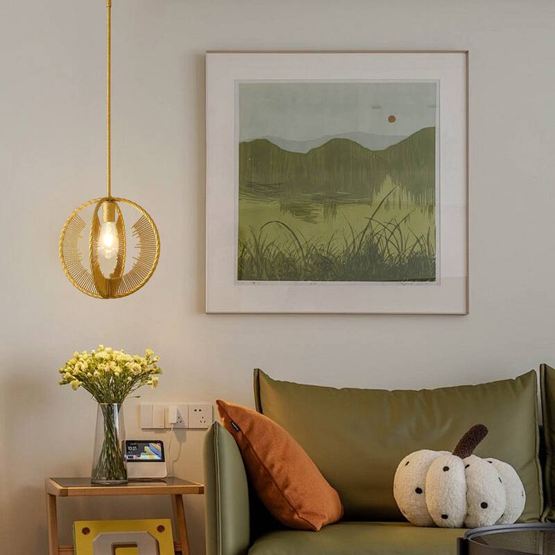 12.6" In Golden Single Pendant Light - Brushed Brass