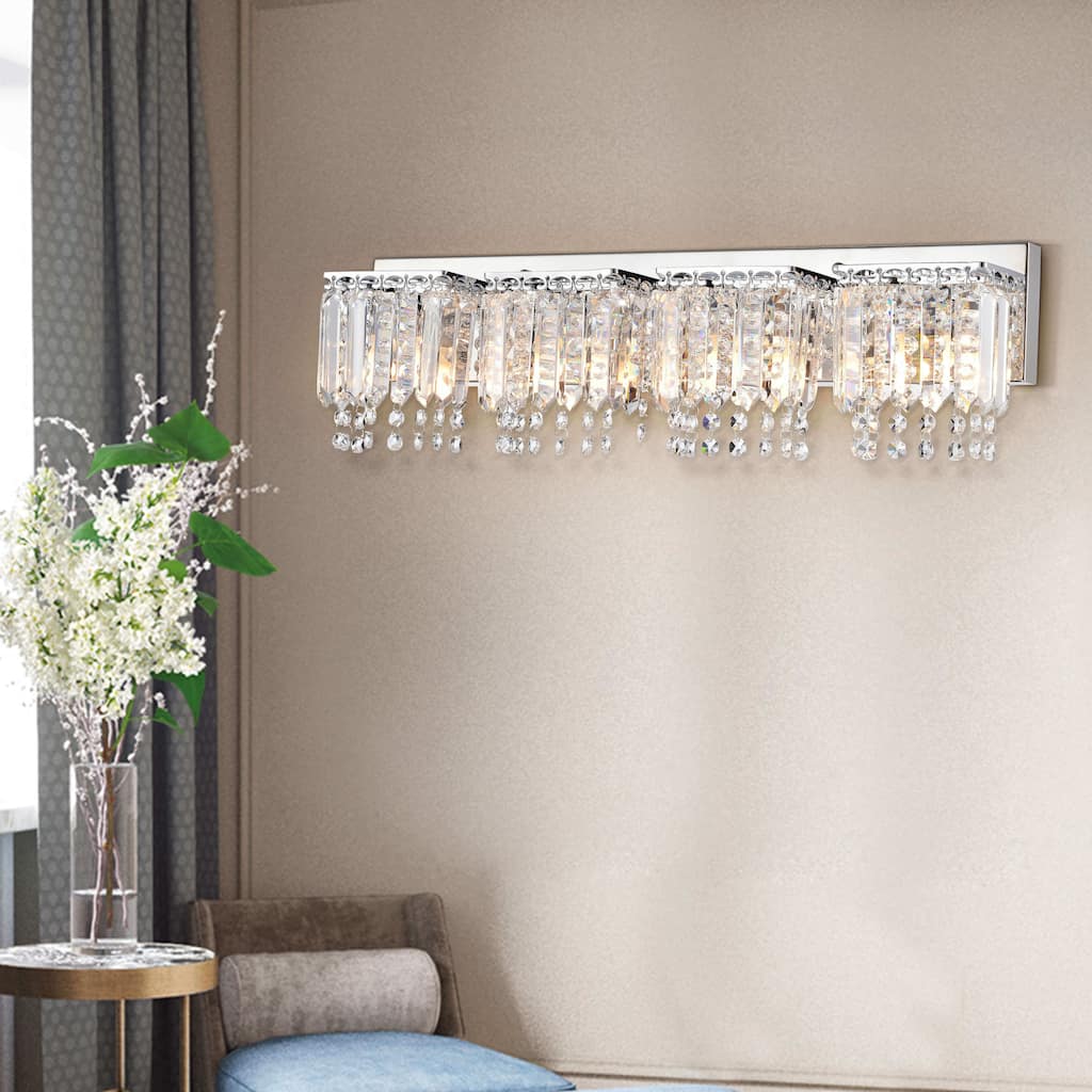 Evelyn 4-light Chrome Finish Crystal Strand Wall Sconce