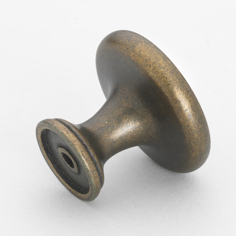 GlideRite 1.25-inch Antique Brass Classic 3-ring Round Cabinet Knobs (Pack of 25)