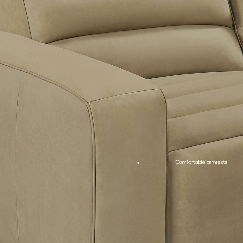 46" W Full-Grain Leather Power Recliner with Zero Gravity, USB & Type-C Charging