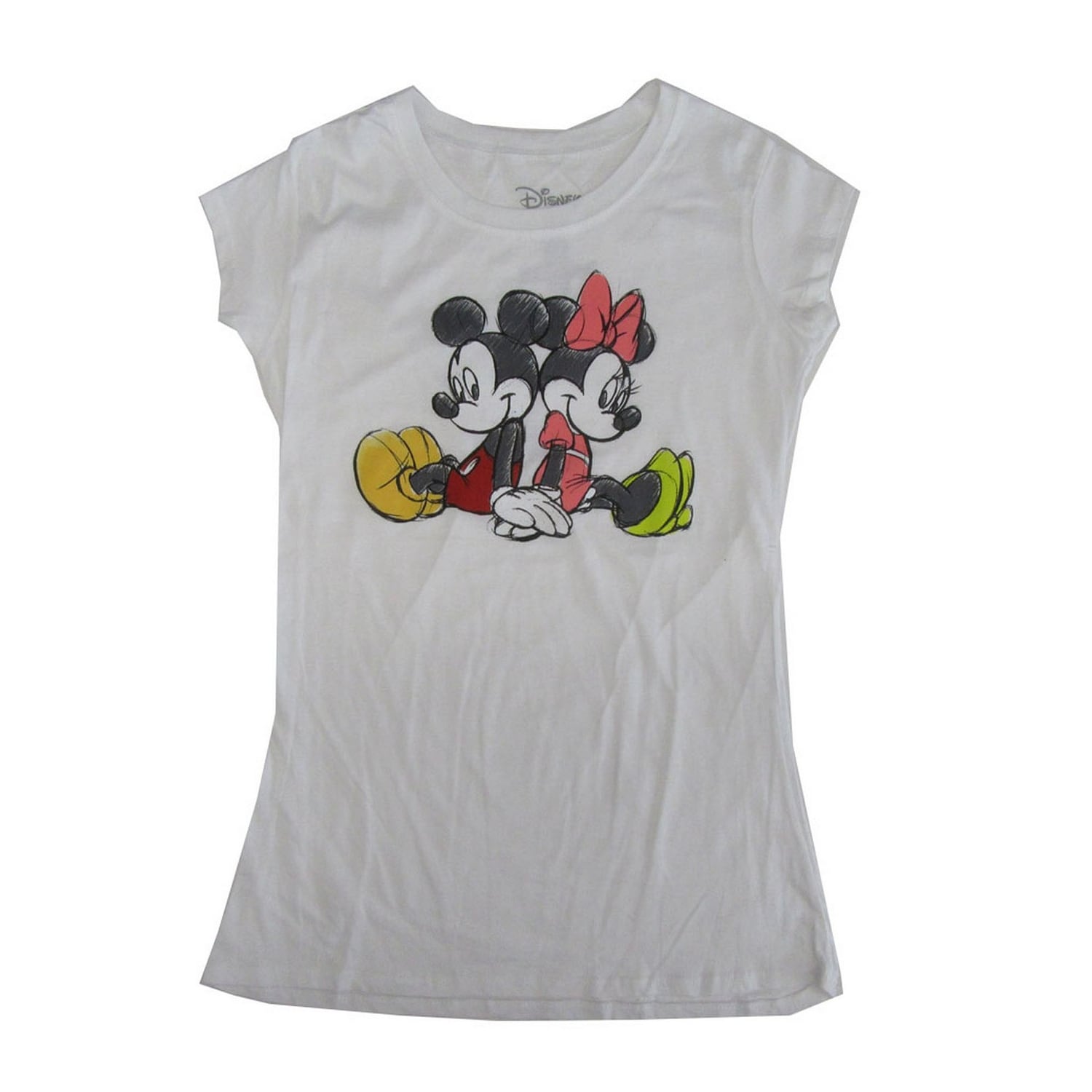 Disney Mickey /& Minnie Mouse Print Junior T-Shirt
