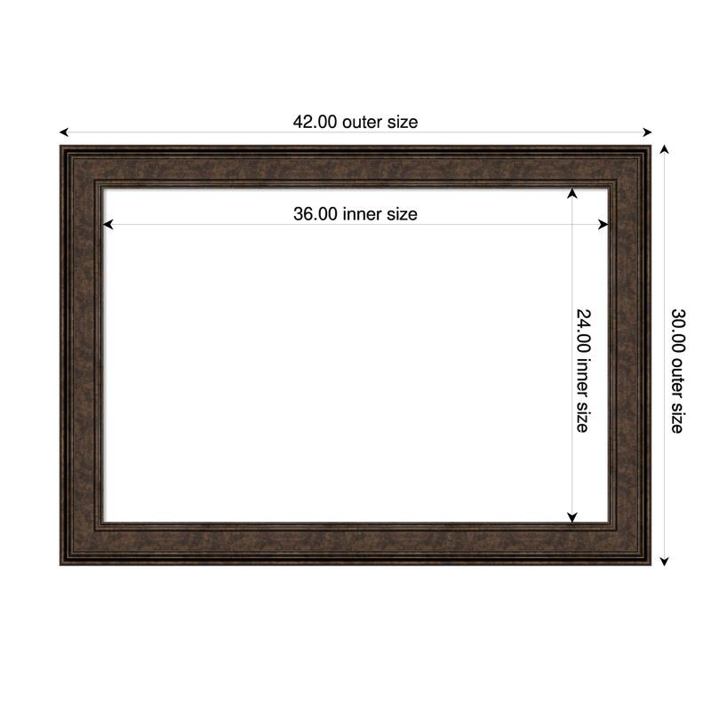 Amanti Art Ridge Black Framed Dry Erase Magnetic Board - 42 x 30 in - Ridge Bronze
