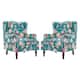 Upholstered Nailhead Trim Armchair Wingback Accent Chairs Set of 2