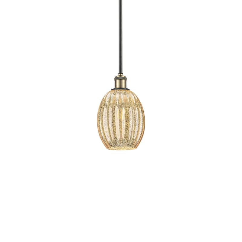 Innovations Lighting 516-1S-11-7 Preston Pendant Preston 7" Wide Mini - Black Antique Brass / Mercury