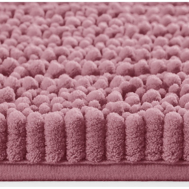 23"x15" - Mauve Soft Cozy Plush Chenille Bath Mat Bathroom Rug