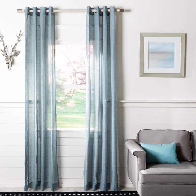 SAFAVIEH Lonnie Sheer Window Curtain Panel - 52Wx96L - Blue