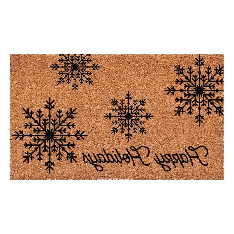 HomeRoots 24" X 36" Brown And Black Christmas Merry Christmas Outdoor Coir Door Mat - 24.00' X '36.00