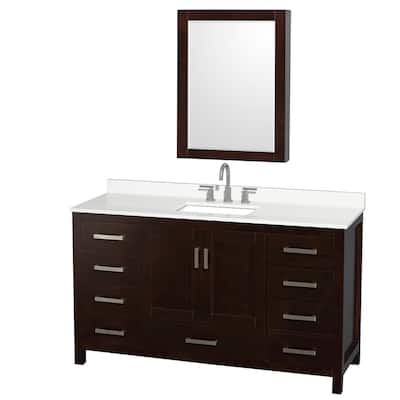 Wyndham Collection WCS141460S-QTZ-US3MED Sheffield 60" Free Standing