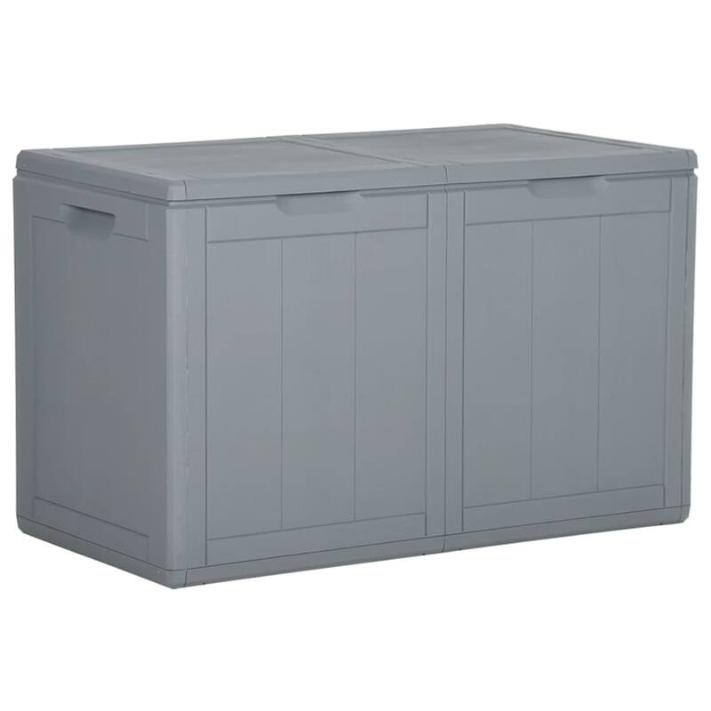 vidaXL Tool Box UV Resistant Outdoor Cushion Storage Box Tool Chest PP Rattan - 31.7" x 17.5" x 20.1" - Grey