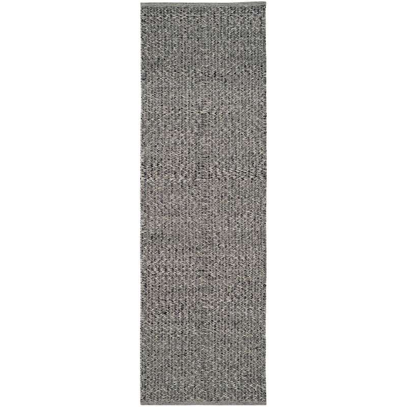 SAFAVIEH, Handmade Flatweave Montauk Gyrithe Casual Cotton Rug - 2'3" x 7' Runner - Grey/Multi