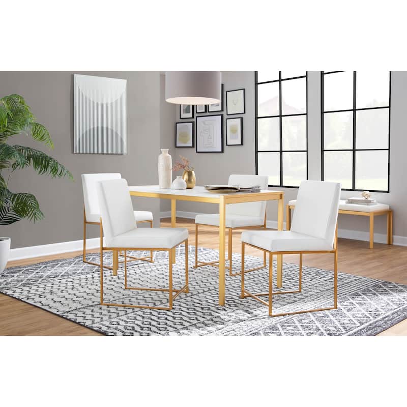 Fuji Contemporary-Glam Gold Dining Table - N/A