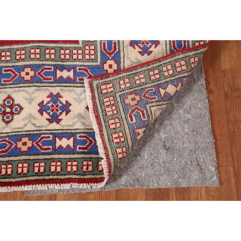 Red Kazak Area Rug Handmade Bedroom Wool Carpet - 6'7" x 10'4"