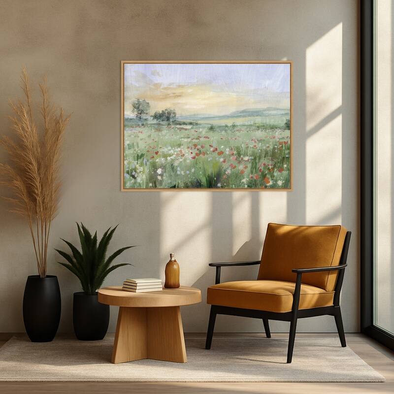 First Light on the Meadow by Danhui Nai Framed Canvas Wall Art Print