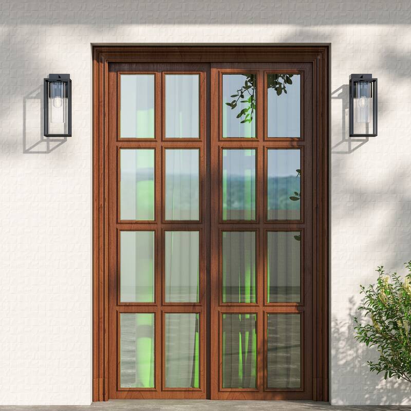 2 Pack Outdoor Wall Lights, Outdoor Wall Lantern with Glass Shade